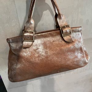 Calleen Cordero handmade leather metallic ´Doctor’ Handbag EUC.